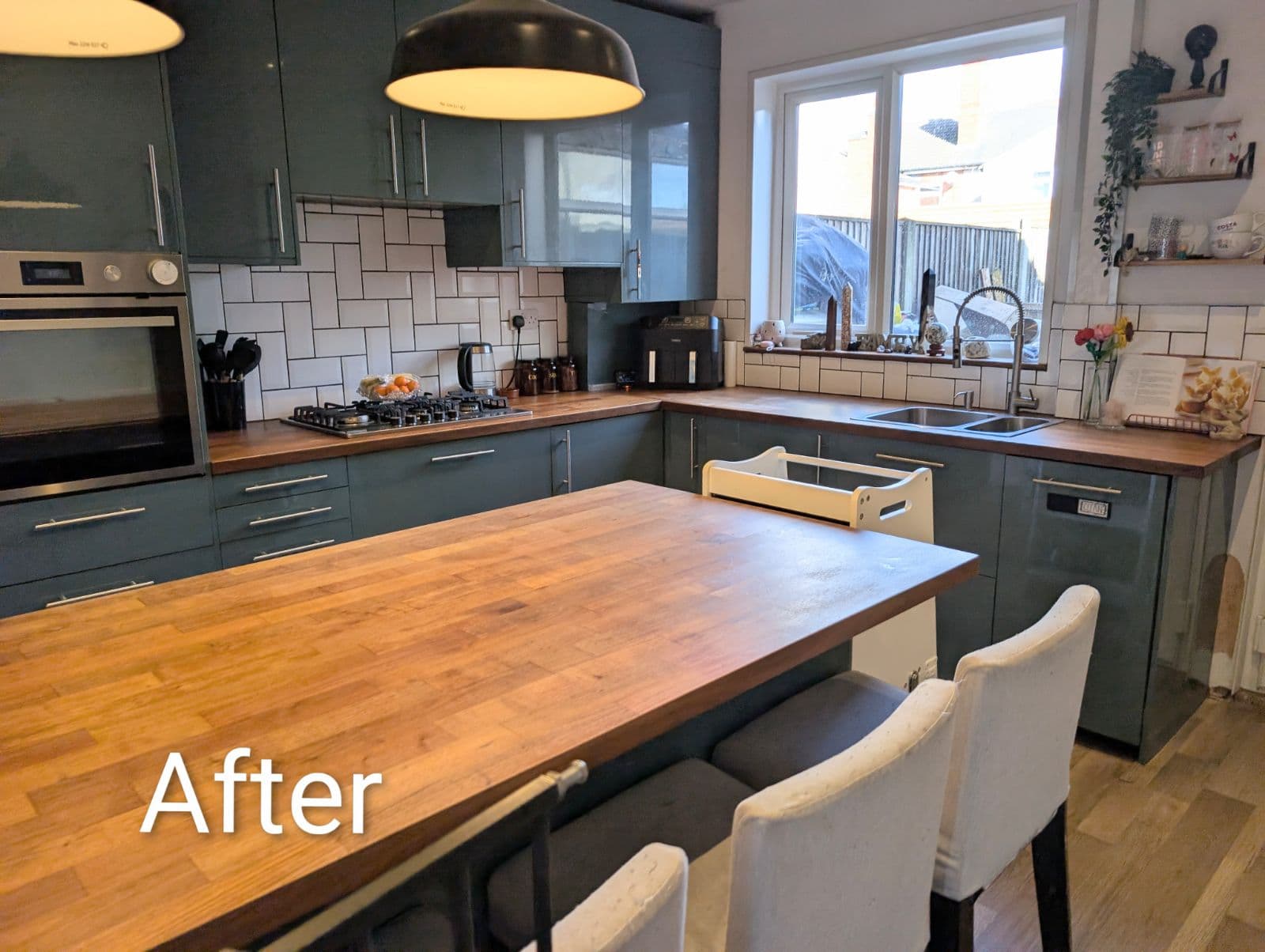 A real family kitchen, freshly deep-cleaned by Monica's Miracle Mop